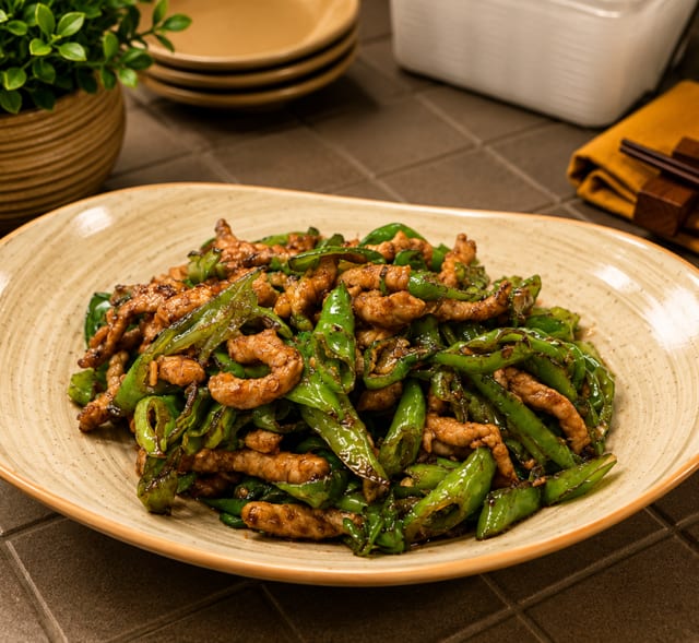 Shredded Pork with Hot Pepper / 尖椒肉丝.