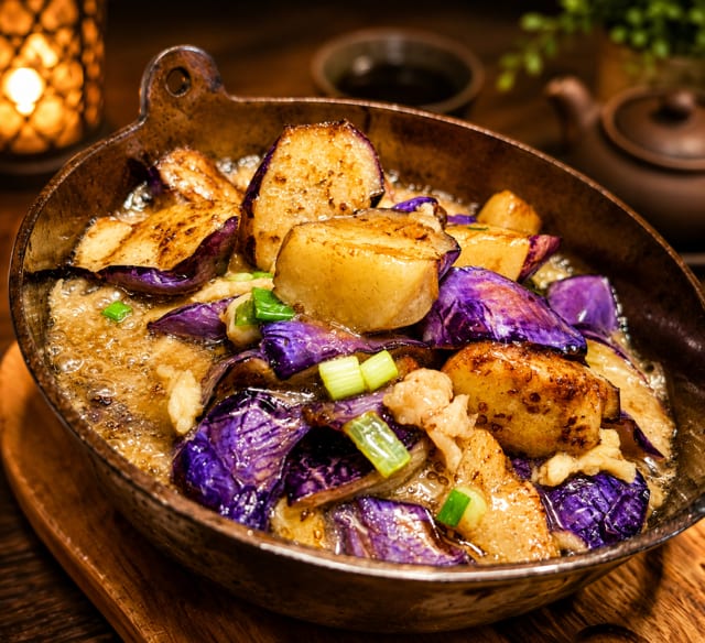 Salted Fish Chicken Eggplant / 咸鱼鸡粒茄子煲.