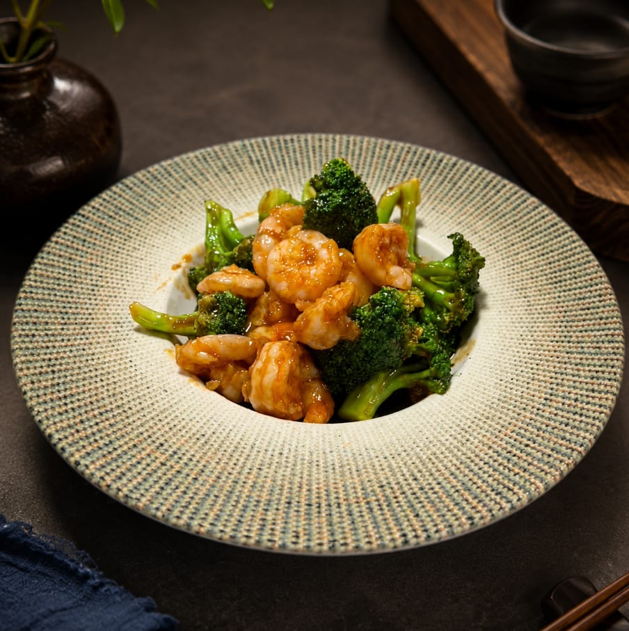 Shrimp with Broccoli / 芥蓝虾.