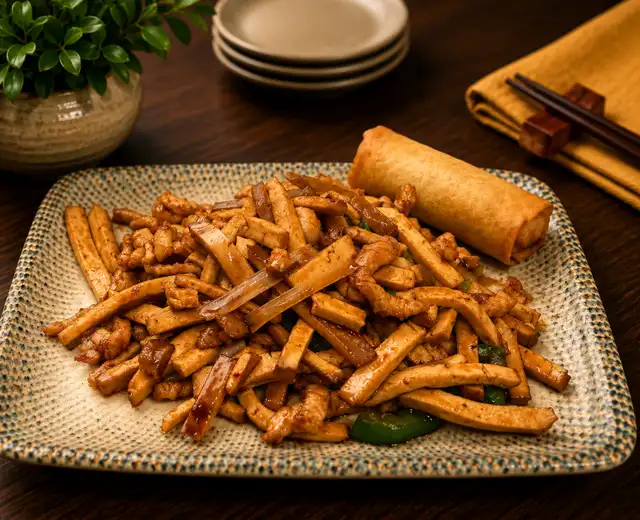 L Shredded Pork with Dry Tofu 香干肉丝.