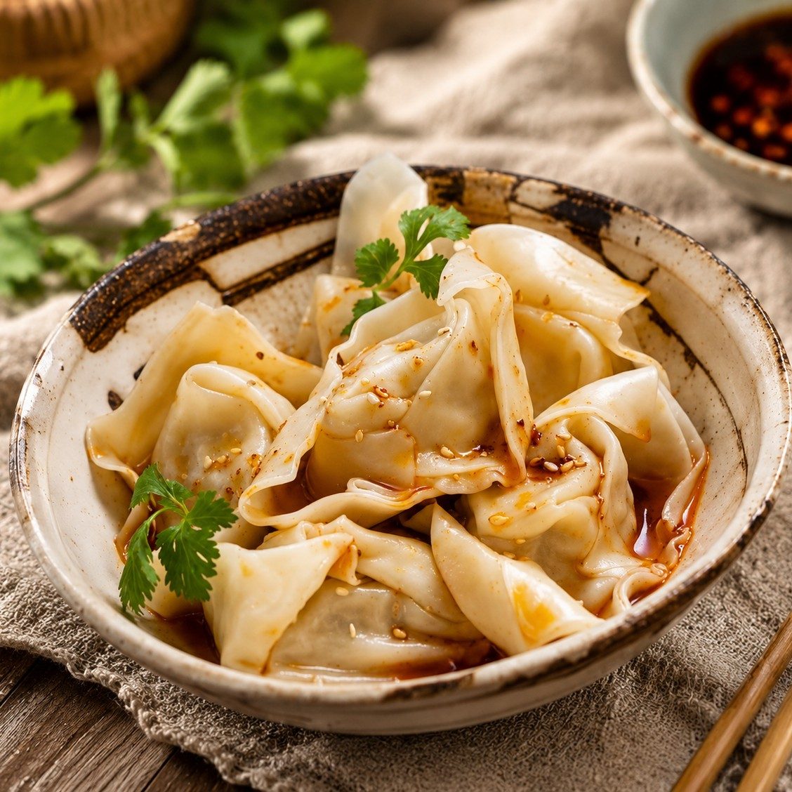 Spicy Wonton in Red Sauce / 红油抄手.